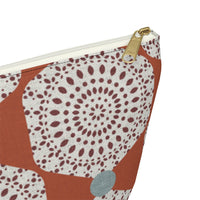 Lace Hexagon Accessory Pouch w T-bottom in Orange